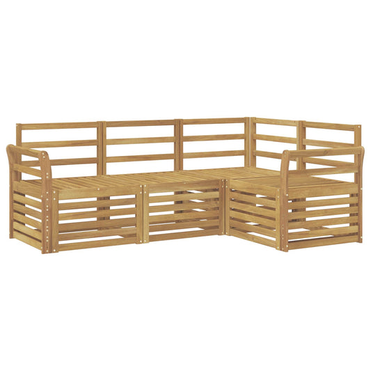 Outdoor Sofa Set 4 pcs White Solid Acacia Wood
