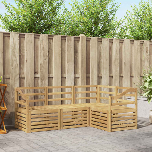 Outdoor Sofa Set 4 pcs White Solid Acacia Wood