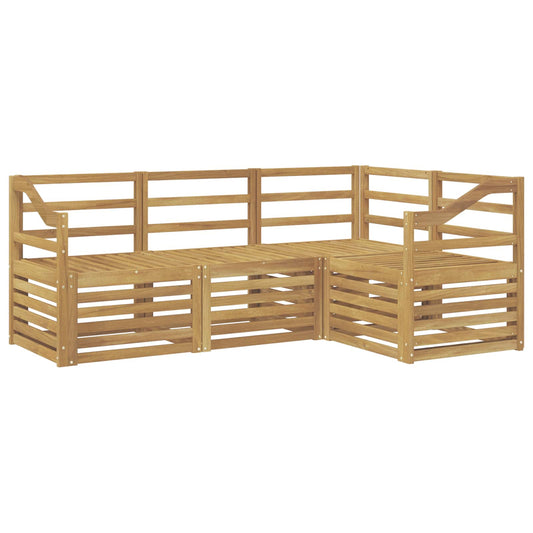 Outdoor Sofa Set 4 pcs White Solid Acacia Wood