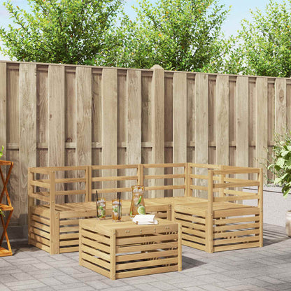Outdoor Sofa Set 5 pcs White 59 x 59 x 37 cm Solid Acacia Wood