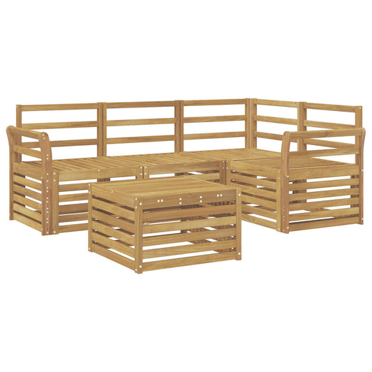 Outdoor Sofa Set 5 pcs White Solid Acacia Wood