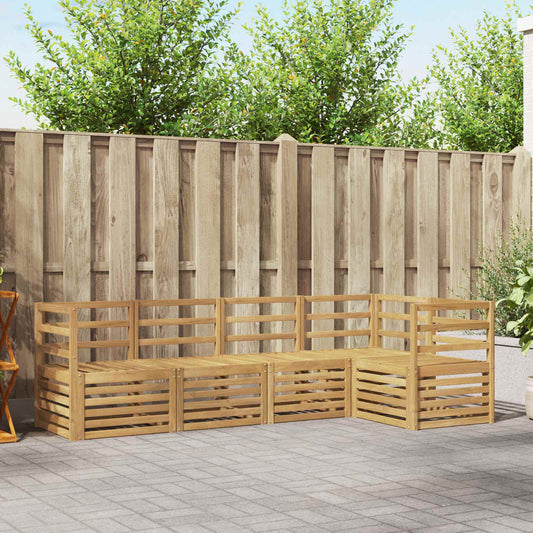 Outdoor Sofa Set 5 pcs White Solid Acacia Wood