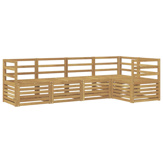 Outdoor Sofa Set 5 pcs White Solid Acacia Wood