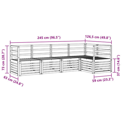 Outdoor Sofa Set 5 pcs White 245 x 126.5 x 73 cm