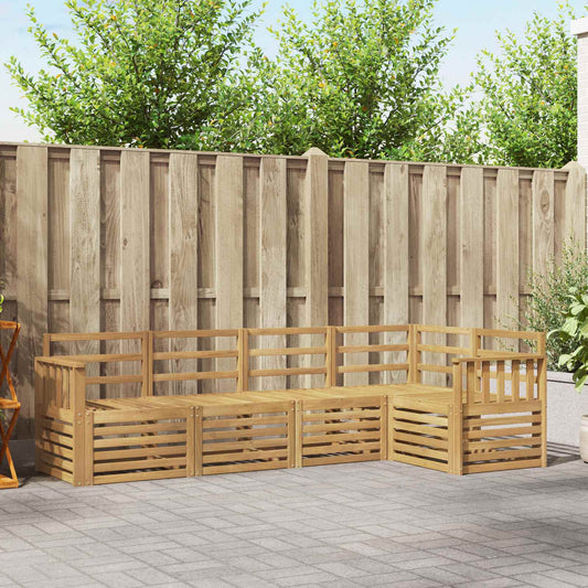 Outdoor Sofa Set 5 pcs White Solid Acacia Wood