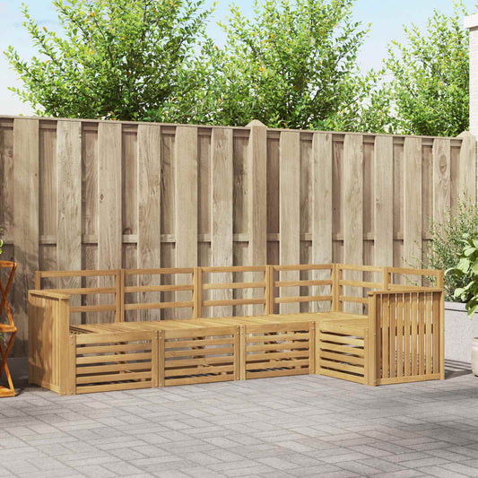 Outdoor Sofa Set 5 pcs White Solid Acacia Wood