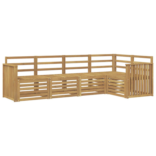 Outdoor Sofa Set 5 pcs White Solid Acacia Wood