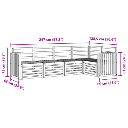 Outdoor Sofa Set 5 pcs White 247 x 128.5 x 73 cm
