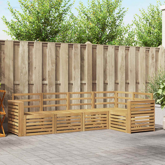 Outdoor Sofa Set 5 pcs White Solid Acacia Wood