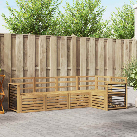 Outdoor Sofa Set 5 pcs White Solid Acacia Wood