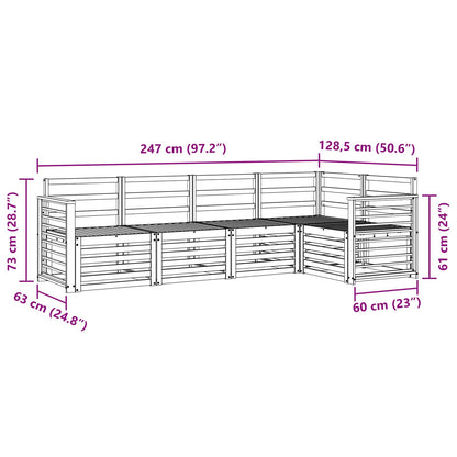 Outdoor Sofa Set 5 pcs White 247 x 128.5 x 73 cm