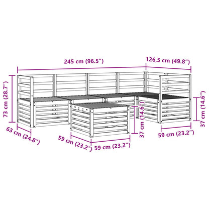 Outdoor Sofa Set 6 pcs White 59 x 59 x 37 cm Solid Acacia Wood