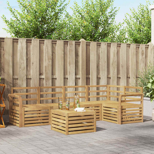 Outdoor Sofa Set 6 pcs White Solid Acacia Wood