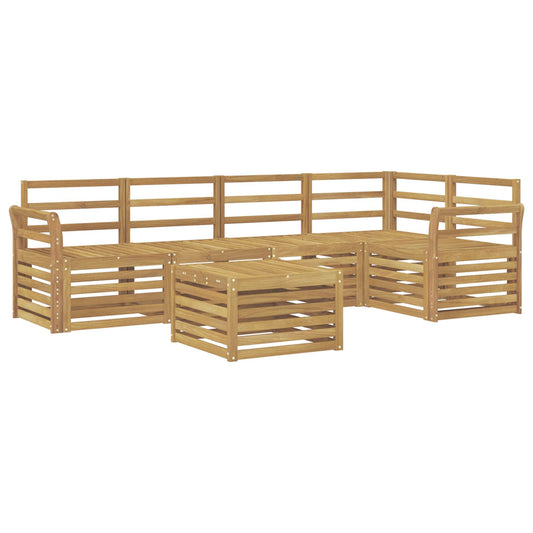 Outdoor Sofa Set 6 pcs White Solid Acacia Wood
