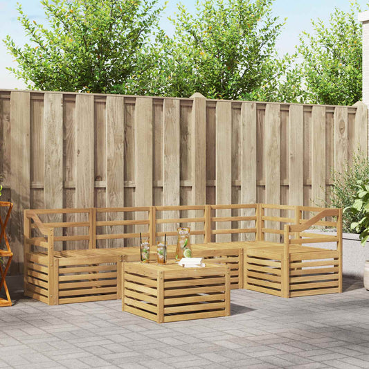 Outdoor Sofa Set 6 pcs White Solid Acacia Wood