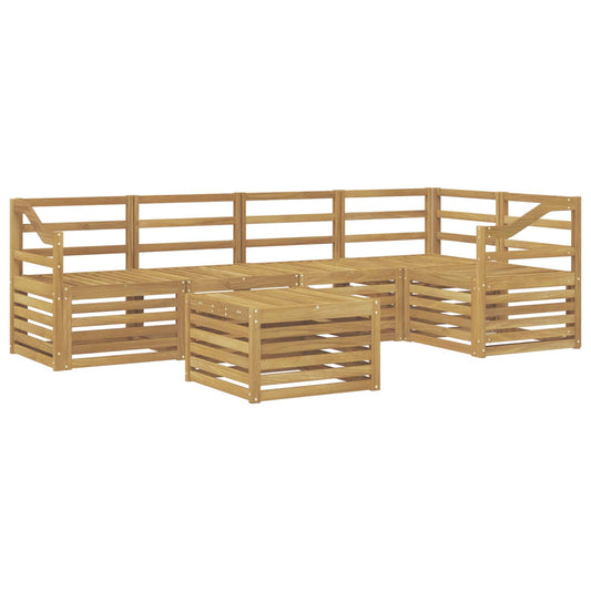 Outdoor Sofa Set 6 pcs White Solid Acacia Wood