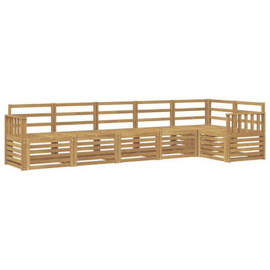 Outdoor Sofa Set 6 pcs White Solid Acacia Wood