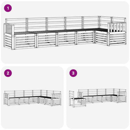 Outdoor Sofa Set 6 pcs White 306 x 128.5 x 73 cm
