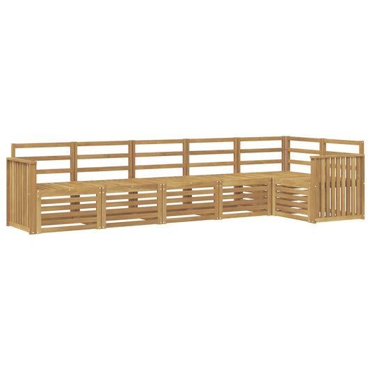 Outdoor Sofa Set 6 pcs White Solid Acacia Wood