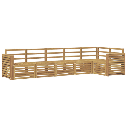 Outdoor Sofa Set 6 pcs White Solid Acacia Wood