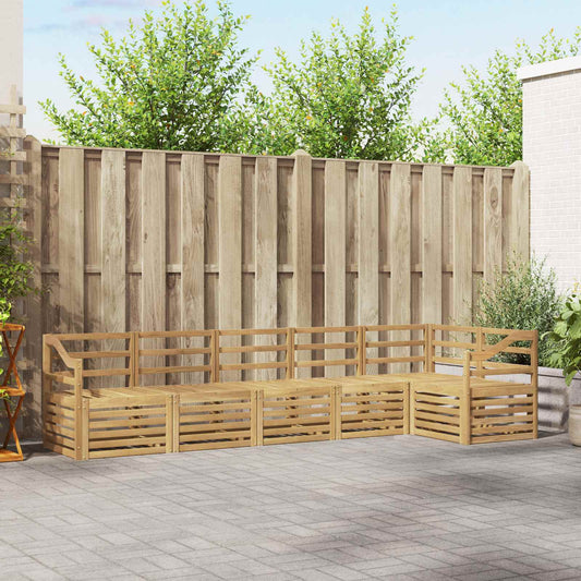 Outdoor Sofa Set 6 pcs White Solid Acacia Wood