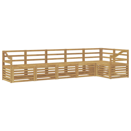 Outdoor Sofa Set 6 pcs White Solid Acacia Wood