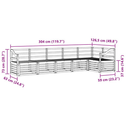 Outdoor Sofa Set 6 pcs White 304 x 126.5 x 73 cm