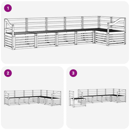 Outdoor Sofa Set 6 pcs White 304 x 126.5 x 73 cm