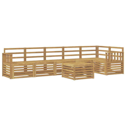 Outdoor Sofa Set 7 pcs White Solid Acacia Wood