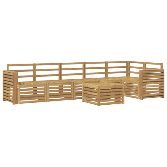 Outdoor Sofa Set 7 pcs White Solid Acacia Wood