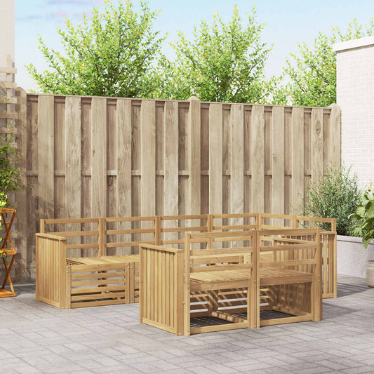 Outdoor Sofa Set 7 pcs White Solid Acacia Wood