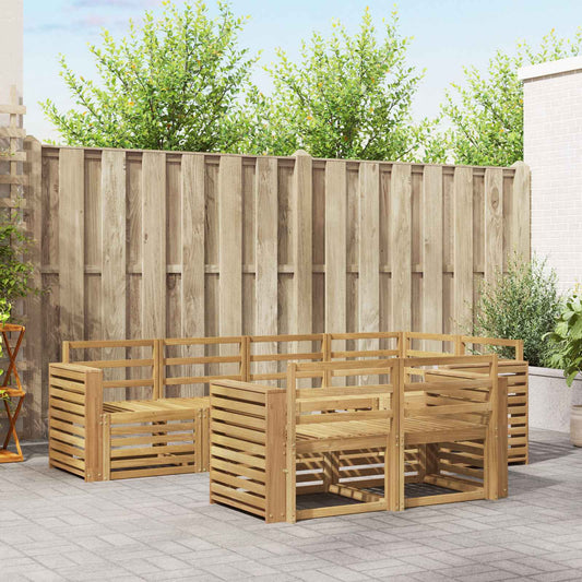 Outdoor Sofa Set 7 pcs White Solid Acacia Wood