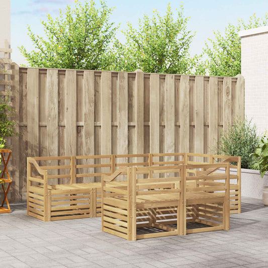 Outdoor Sofa Set 7 pcs White Solid Acacia Wood