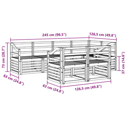 Outdoor Sofa Set 7 pcs White 245 x 126.5 x 73 cm