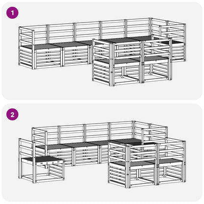 Outdoor Sofa Set 8 pcs White 304 x 126.5 x 73 cm