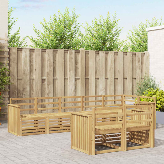 Outdoor Sofa Set 8 pcs White Solid Acacia Wood