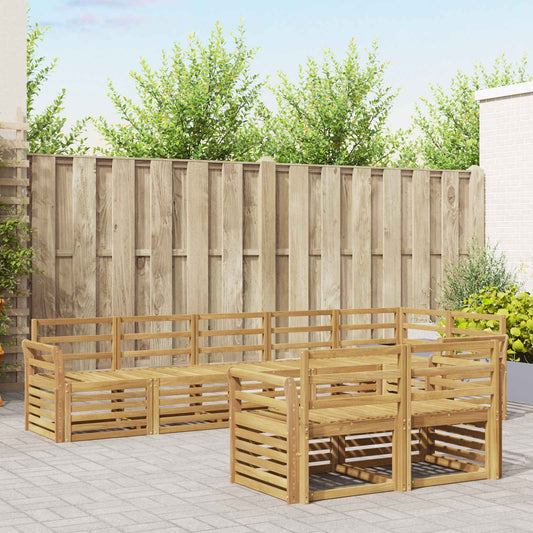 Outdoor Sofa Set 8 pcs White Solid Acacia Wood