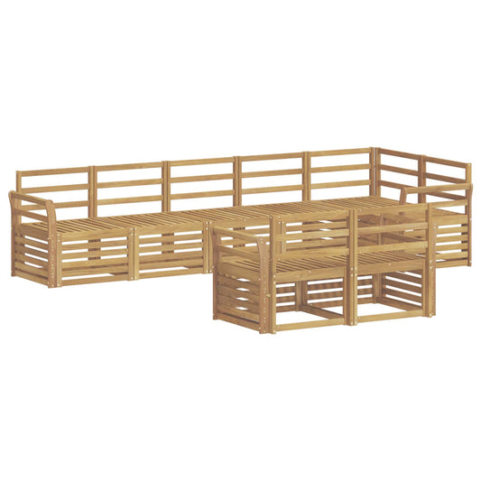 Outdoor Sofa Set 8 pcs White Solid Acacia Wood