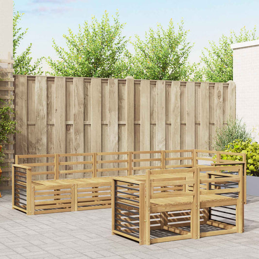 Outdoor Sofa Set 8 pcs White Solid Acacia Wood