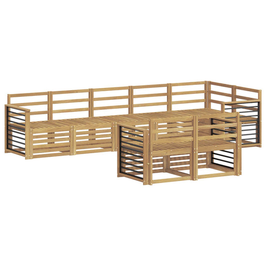 Outdoor Sofa Set 8 pcs White Solid Acacia Wood