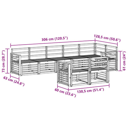 Outdoor Sofa Set 8 pcs White 306 x 128.5 x 73 cm