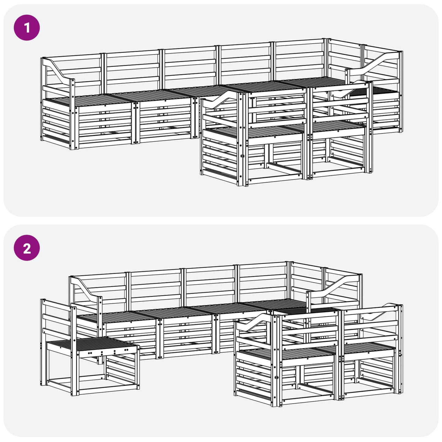 Outdoor Sofa Set 8 pcs White 304 x 126.5 x 73 cm