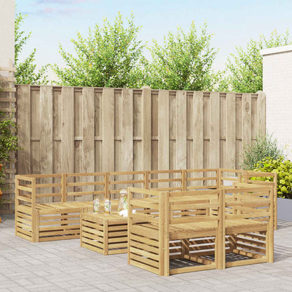 Outdoor Sofa Set 9 pcs White 59 x 59 x 37 cm Solid Acacia Wood