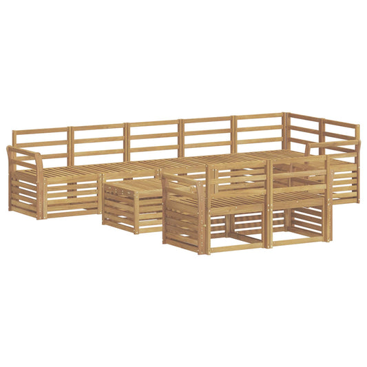 Outdoor Sofa Set 9 pcs White Solid Acacia Wood