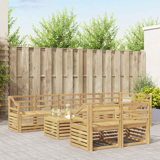 Outdoor Sofa Set 9 pcs White Solid Acacia Wood