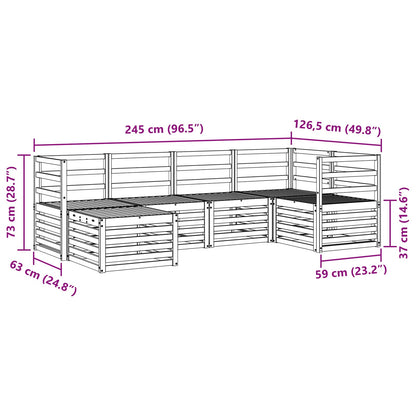 Outdoor Sofa Set 6 pcs White Polyester