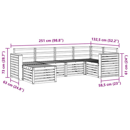 Outdoor Sofa Set 6 pcs White Polyester