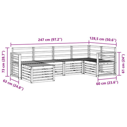 Outdoor Sofa Set 6 pcs White Polyester