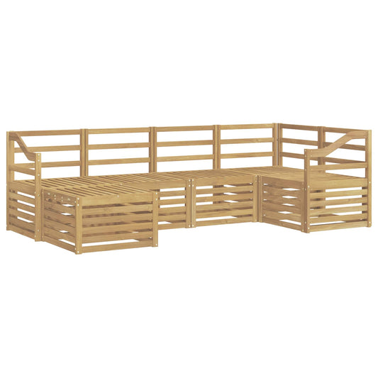 Outdoor Sofa Set 6 pcs White Polyester