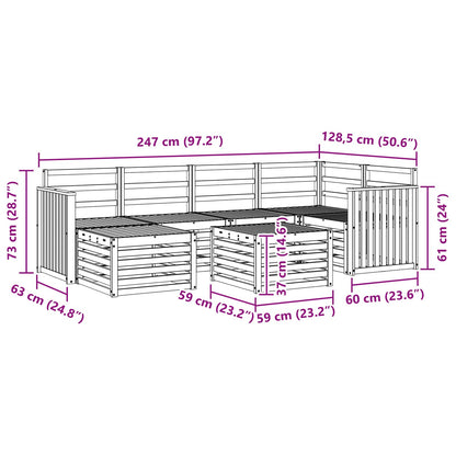 Outdoor Sofa Set 7 pcs White Polyester